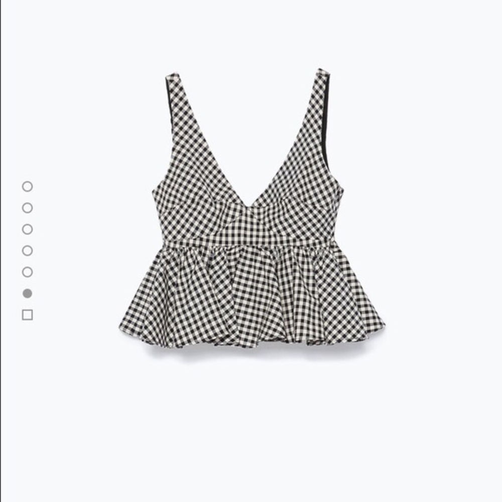 Zara Gingham Peplum Top